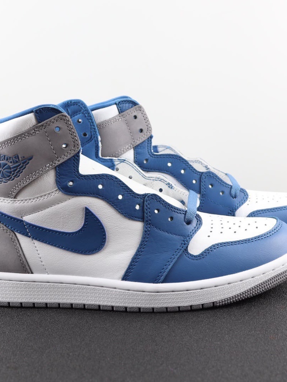 Jordan High-Top Sneakers in Blue, White & Gray
